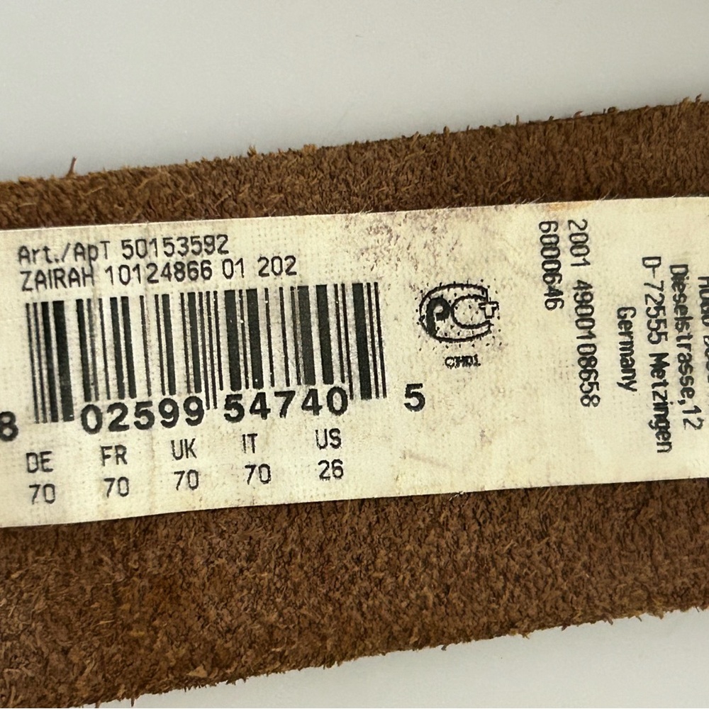 Rare Vintage Hugo Boss Leather Belt • Handmade Italy • Germany Label • Brown 26 - Picture 7 of 11